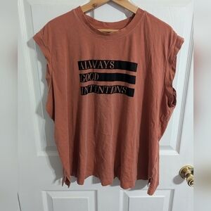 Torrid Tank Top Plus Size 1X Orange Shirt Tee Always Good Intentions Women